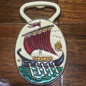 Rare Bronze Sail Boat Pirate Ship Bottle Opener - One of Kind